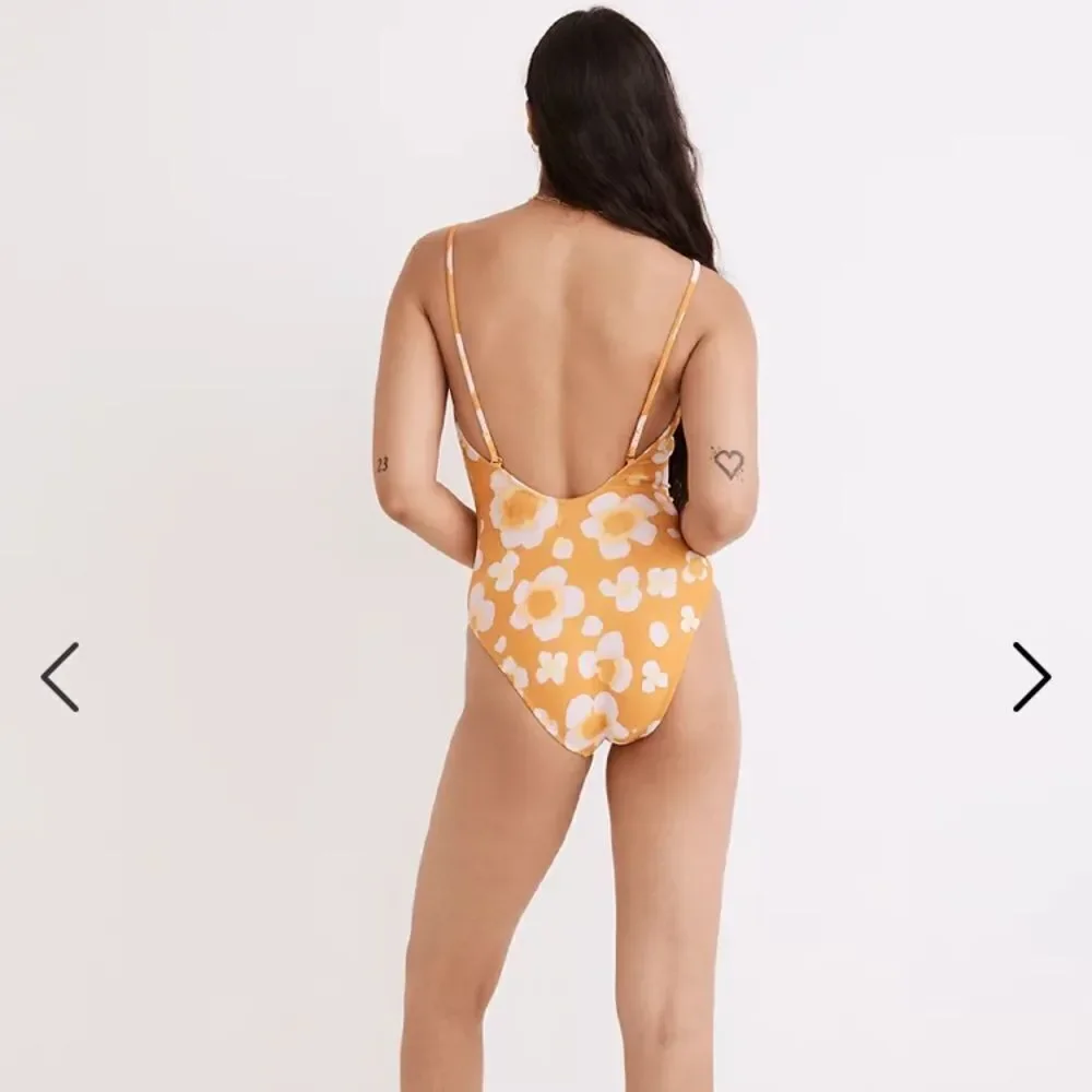 Madewell Second Wave Tie-Front One-Piece Swimsuit in Watercolor Floral - Picture 5 of 6